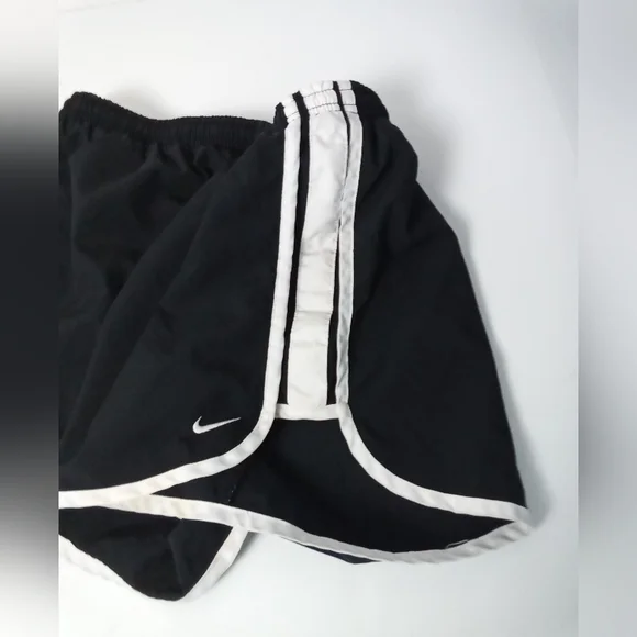 Nike Athletic Shorts Black White Moisture-Wicking Dri-Fit Women's Size M - Picture 2 of 4